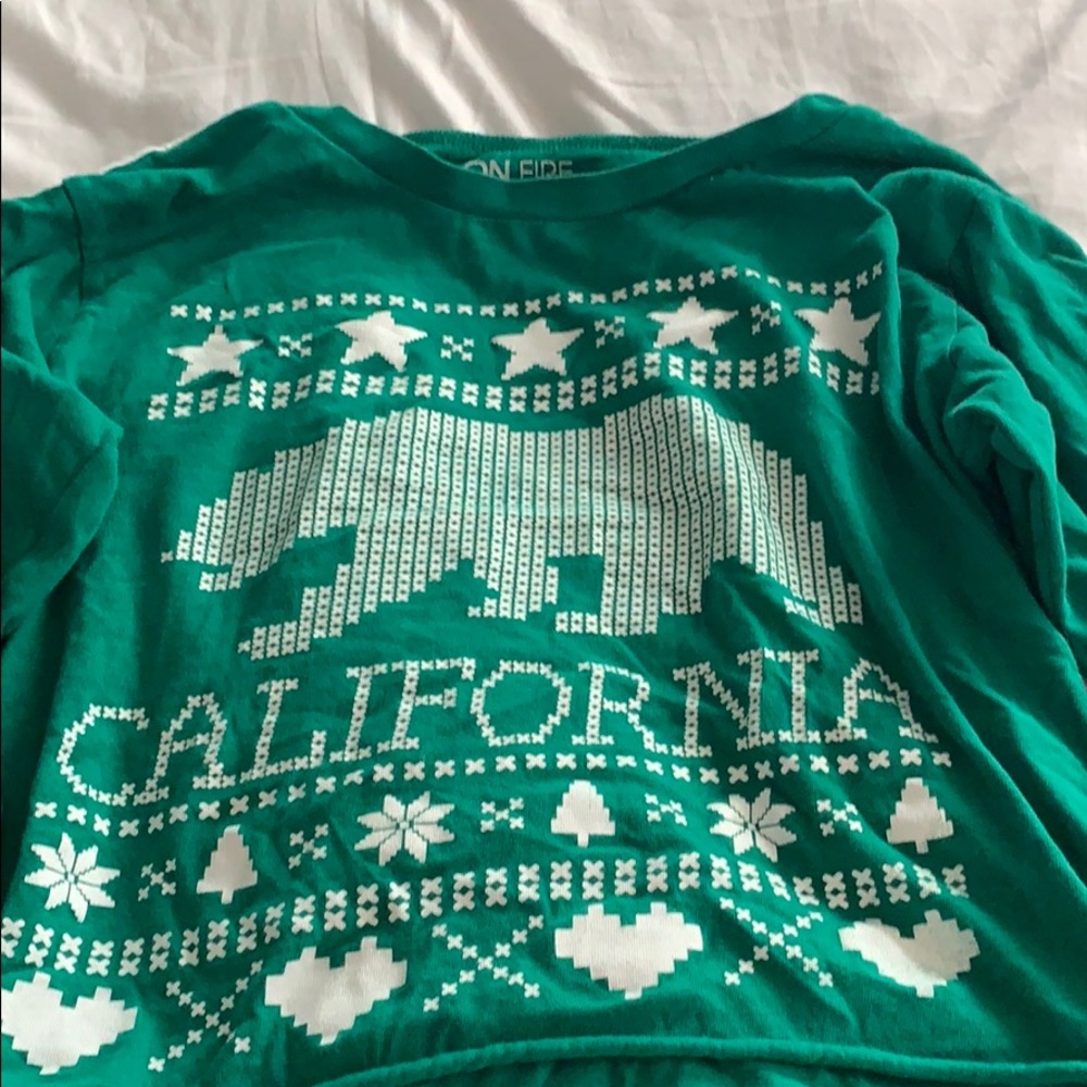 Green California crop top